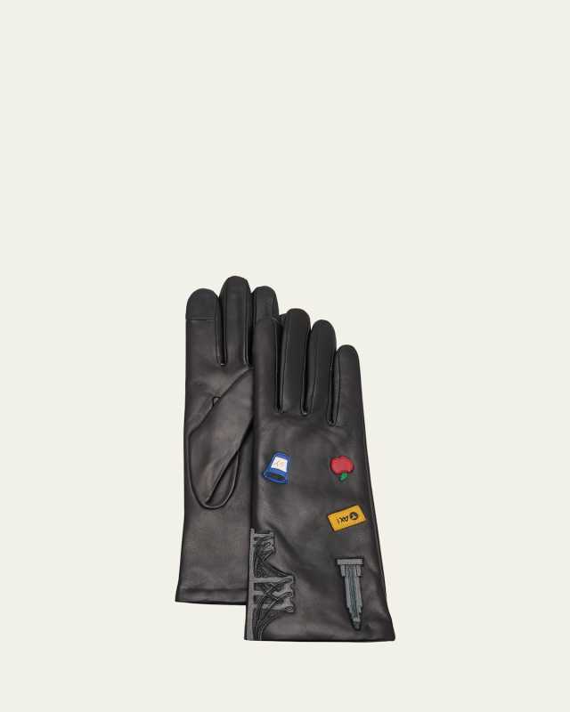 Lady NYC Patch Leather Gloves